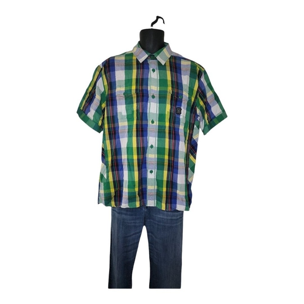 Parish Nation Shirt Mens XL Authentic‎ Button Up Short Sleeve Multicolor Casual